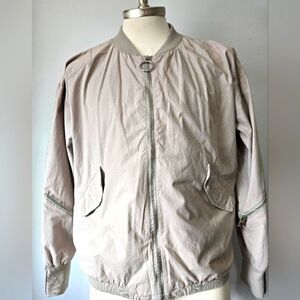 KOllAR Lightweight Mens Cream Zippered Bomber Jacket. Size Medium